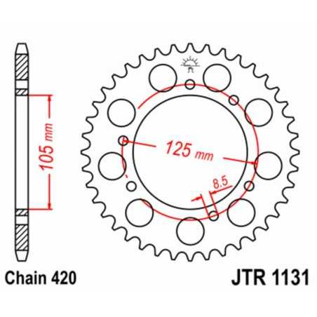 JT SPROCKETS SPROCKET REAR PLATE 1131 - 420 1074876006
