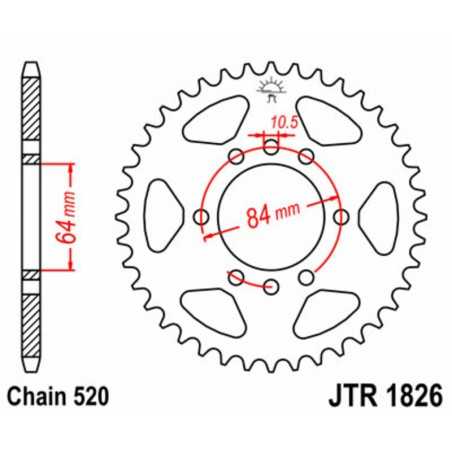 JT SPROCKETS CORONA PLATO TRASERO 1826 - 520 1074954001