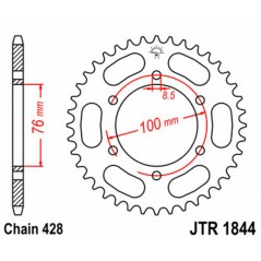 JT SPROCKETS Corona acero estándar paso 428 - 1844 1074959003