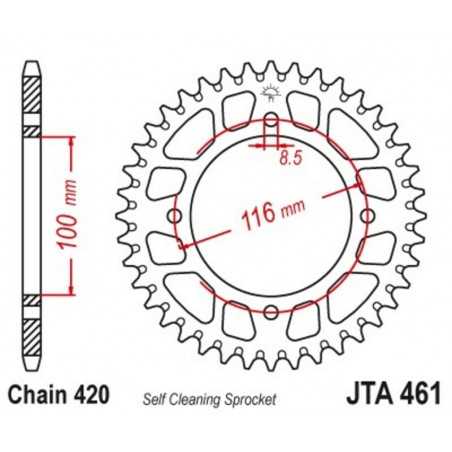 JT SPROCKETS Corona plato trasmision de aluminio 51 461 4090004951