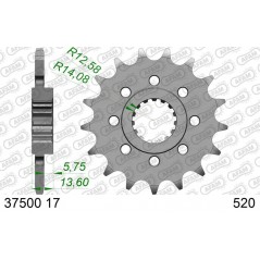 AFAM Piñón acero estándar moto 37500 - 520 1108791001