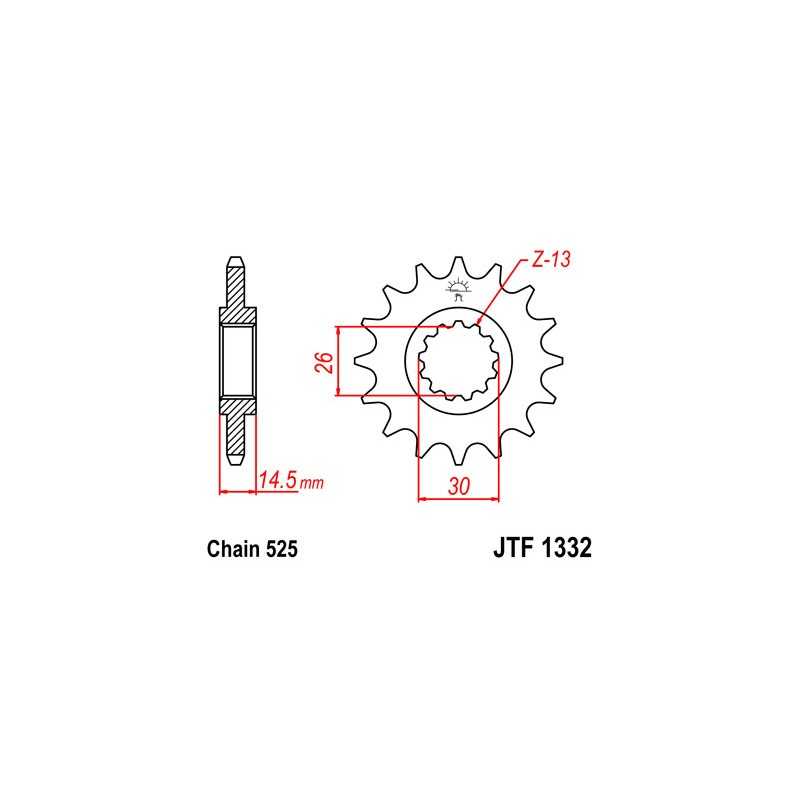 Gear  1332 steel 16 dientes