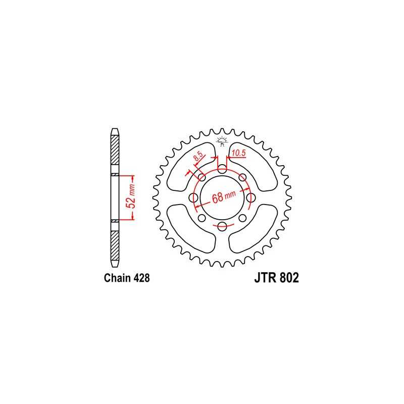 JT SPROCKETS Corona 802 steel 43 dientes R80243