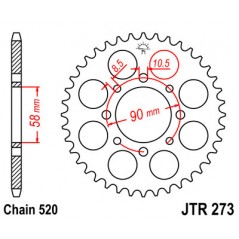 JT SPROCKETS Corona 273 steel 42 dientes R27342