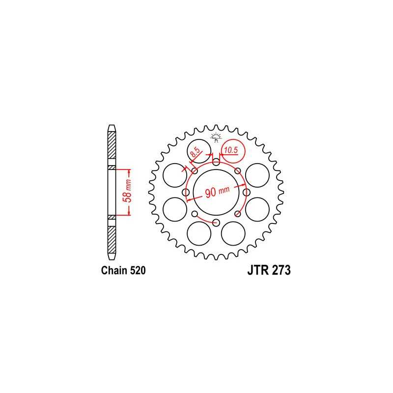 JT SPROCKETS Corona 273 steel 42 dientes R27342
