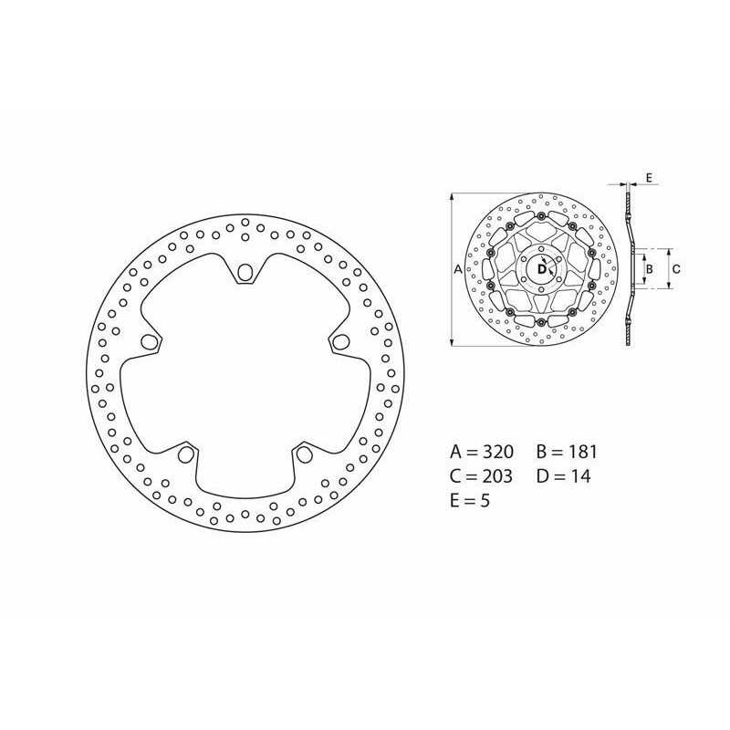 BREMBO Disco de freno moto ORO FIX 68B407D7 1048780