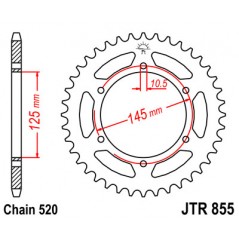 JT SPROCKETS Corona 855 de zinc negro 45 dientes R85545ZBK