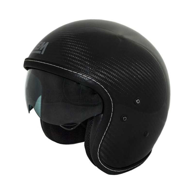 LEM Casco Jet Abierto con Pantalla Solar Fibra SPORT CARBONO SPCARBON