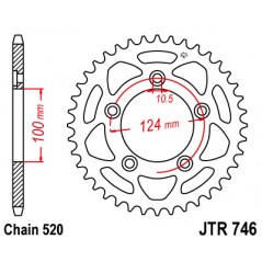 JT SPROCKETS Corona 746 steel 46 dientes R74646