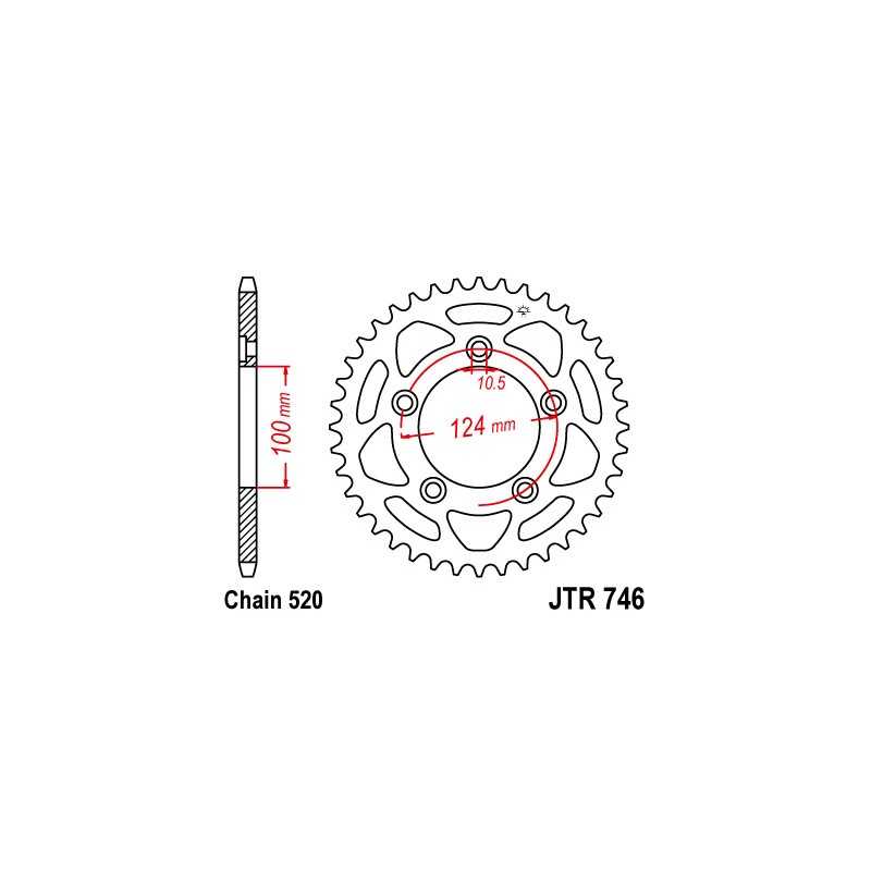 JT SPROCKETS Corona 746 steel 46 dientes R74646