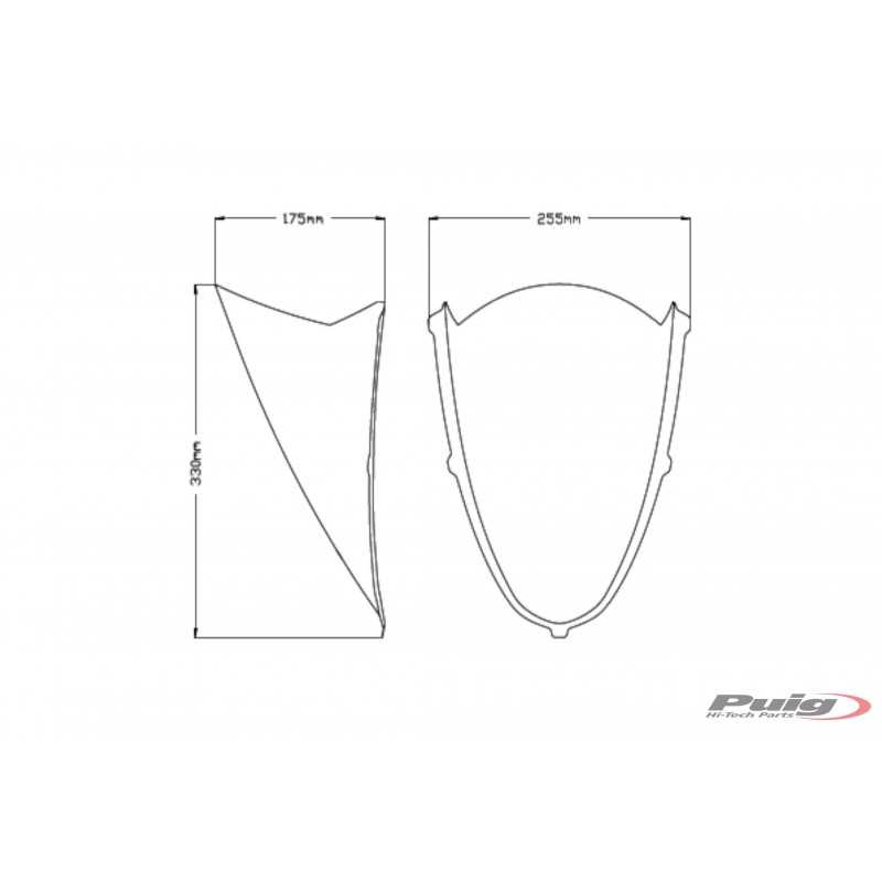 PUIG Windshield screen dome for motorcycle R-RACER 20571