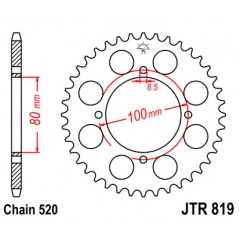 JT SPROCKETS Corona 819 steel 37 dientes R81937