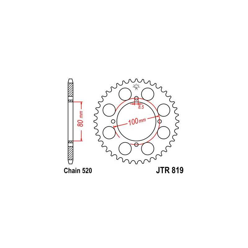 JT SPROCKETS Corona 819 steel 37 dientes R81937