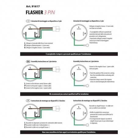 LAMPA Relé intermitentes electrónico 3 polos 12V 10A LAM91617