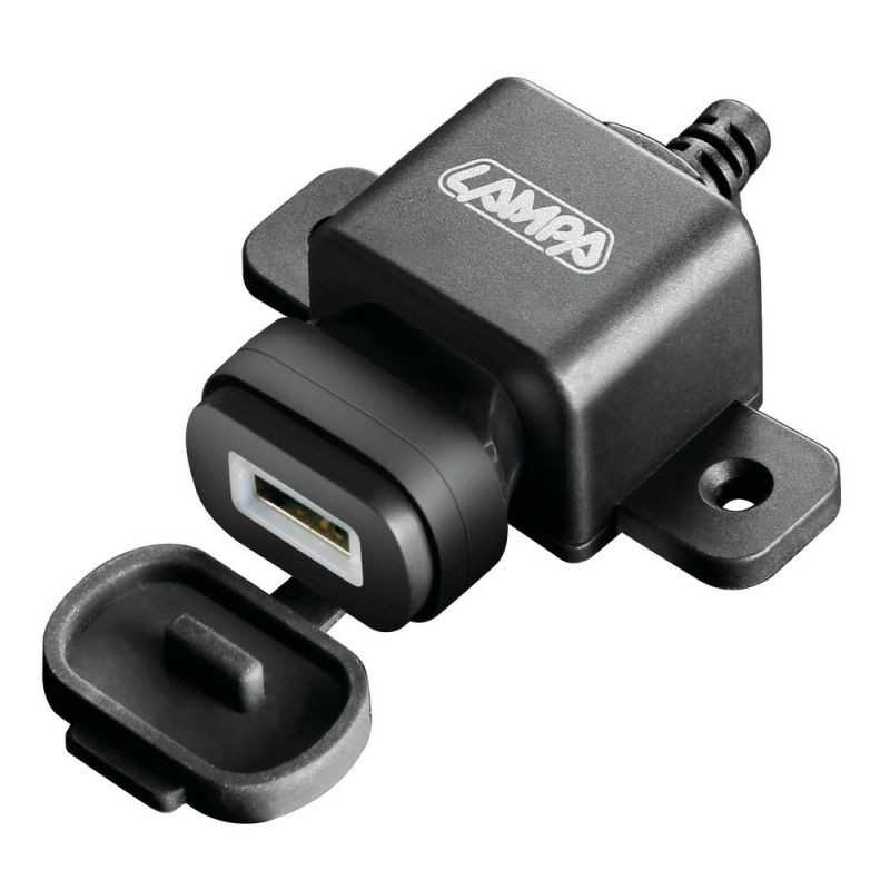 LAMPA Cigarette lighter charger fixing with screw and connectors for motorcycle USB 12/24V LAM38878