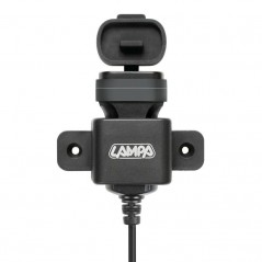 LAMPA Cigarette lighter charger fixing with screw and connectors for motorcycle USB 12/24V LAM38878