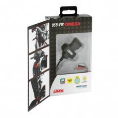 LAMPA Cargador de mechero fijación con tornillo y conectores para moto USB 12/24V LAM38878