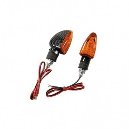 LAMPA Juego intermitentes homologados de moto luz naranja LED ARROW 12V E LAM90124