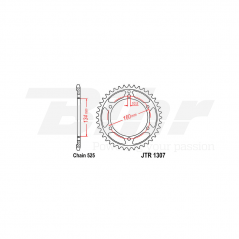 Sprocket rear plate  1307 zinc con 41 dientes