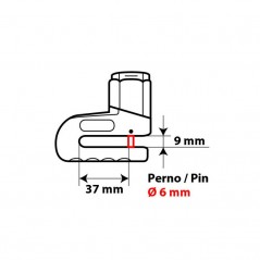 LAMPA Anti-theft padlock for motorcycle brake discs 6 CM LAM65391