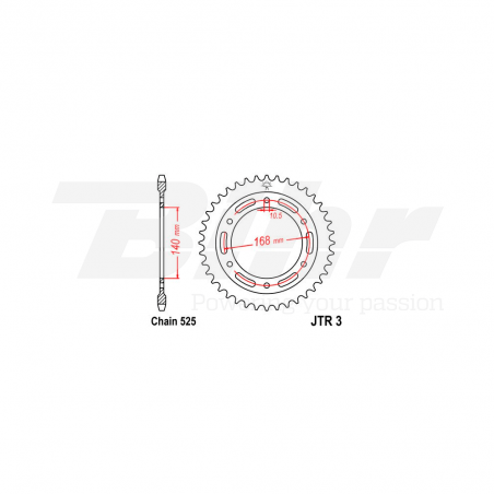 JT SPROCKETS Corona plato trasero 3 zinc con 42 dientes R342ZBK