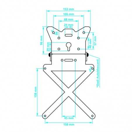 LAMPA License plate holder for motorcycle X-PLATE LAM90144