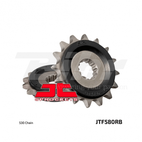 JT SPROCKETS Piñón con goma 580 de acero 17 dientes F58017RB