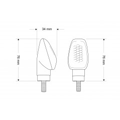 PUIG Intermitentes universales para moto con brazo corto y LEDs homologados 2585