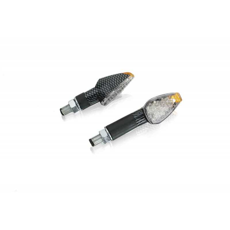 PUIG Intermitentes Universales para Moto | Juego de Brazo Corto Leds Carbonlook Homologados 4493