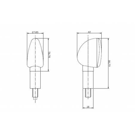 PUIG Intermitentes universales moto Star corto con tres cristales ambar ahumado laser 2548