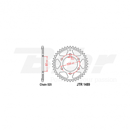 JT SPROCKETS Corona plato trasero 1489 zinc con 43 dientes R148943ZBK