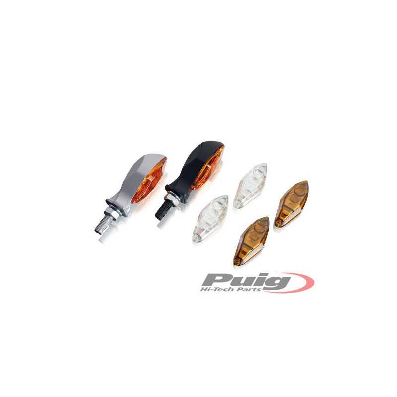 PUIG UNIVERSAL BLINKERS FOR MOTORCYCLES MASA IN BLACK 4871