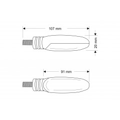 PUIG UNIVERSAL BLINKERS FOR MOTORCYCLES CIGAR CRYSTAL TRANSPARENT 4346