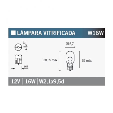 OSRAM Caja de 10 lámparas 921 W16W para motocicletas 15062