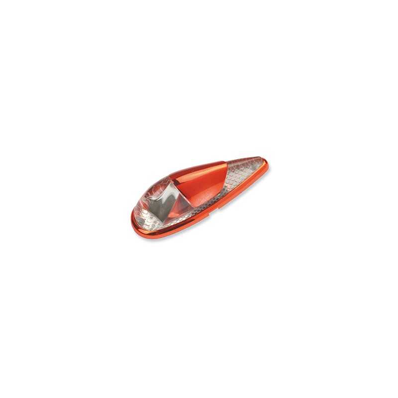 V PARTS PAIR, SET, TURN SIGNALS, UNIVERSAL, MOTO P I A, TEARDROP, RED L/RED 4583