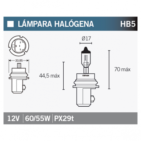 OSRAM Lámpara bombilla 9007 HB5 (10UD) 15049