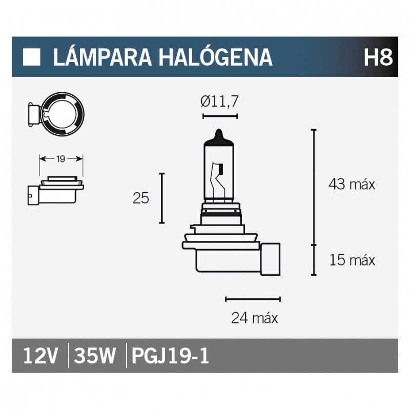V PARTS LAMP, LIGHT BULB HALOGENA H8 14642