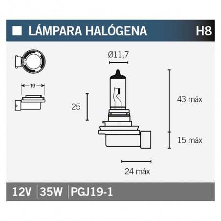 V PARTS Lampara bombilla HALOGENA H8 14642