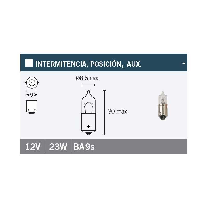 V PARTS Lámpara Bombilla Blanca Bayoneta 9mm 12Vx21W - Marca L782