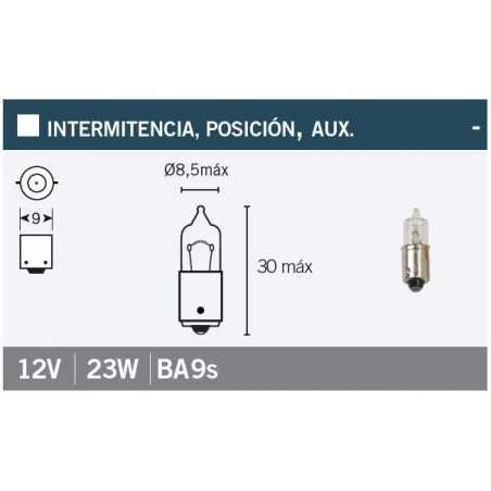 V PARTS LAMP, LIGHT BULB, WHITE, BAYONET 9 MM 12VX21W 9 MM 12VX21W L782