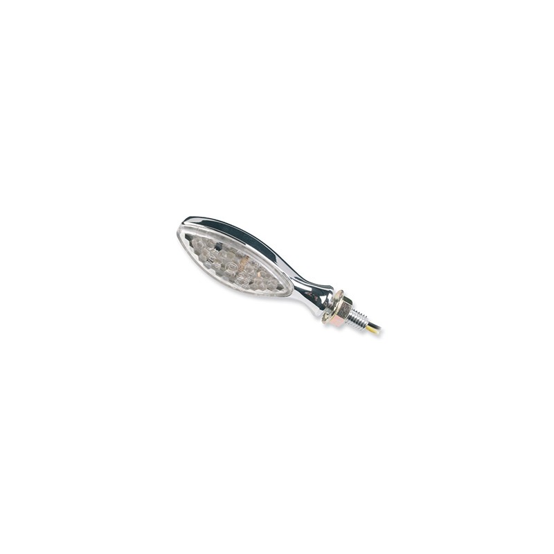 V PARTS PAIR, TURN SIGNALS, LEDS, CHROME DESIGN, UNIVERSAL 8169