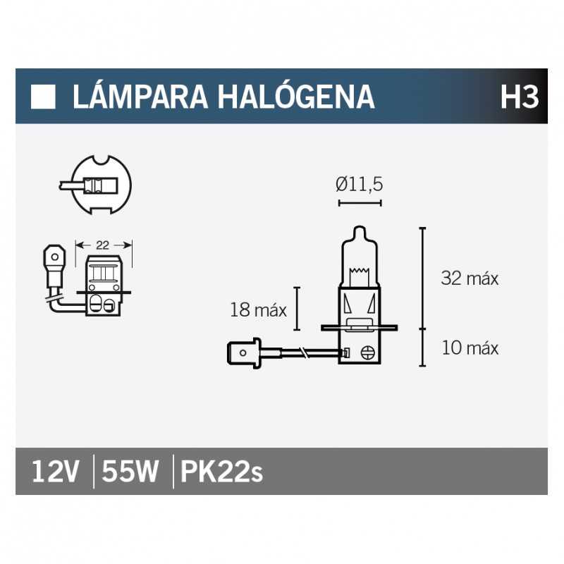 V PARTS Lampara bombilla HALOGENA H3 14638