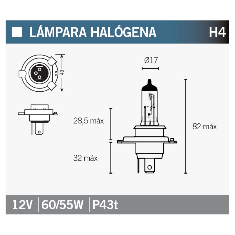 OSRAM Lámpara bombilla 64193-01-ULT H4 15035