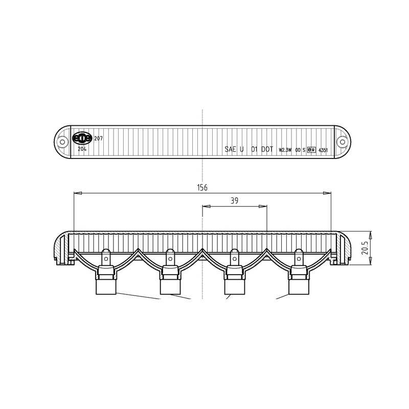 V PARTS PILOT REAR LIGHT 14131