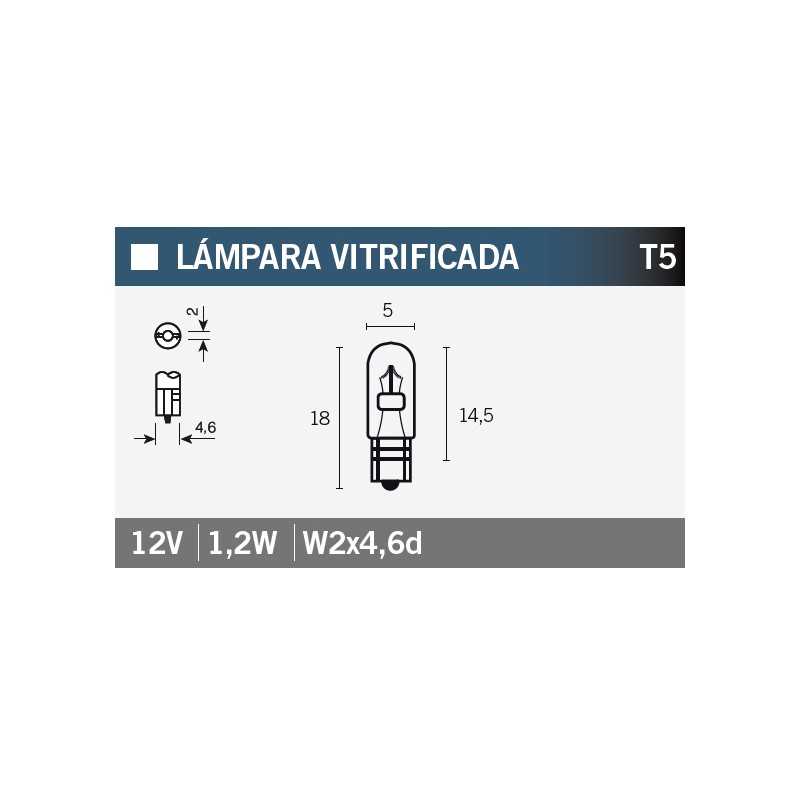 V PARTS 12V1 2W bulb lamp for motorcycle and similar vehicles - Brand 14685