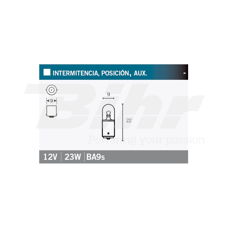 V PARTS Lámpara bombilla 12V23W para moto o vehículo todo terreno - Marca 14690