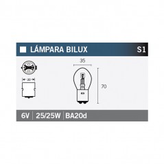 V PARTS Lámpara bombilla 6V25/25W para moto de la marca 14668