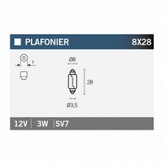 V PARTS Caja 10 lámparas bombilla SV7 14633