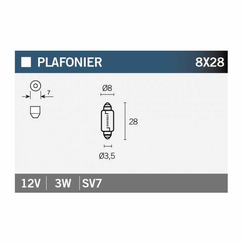 V PARTS Caja 10 lámparas bombilla SV7 14633