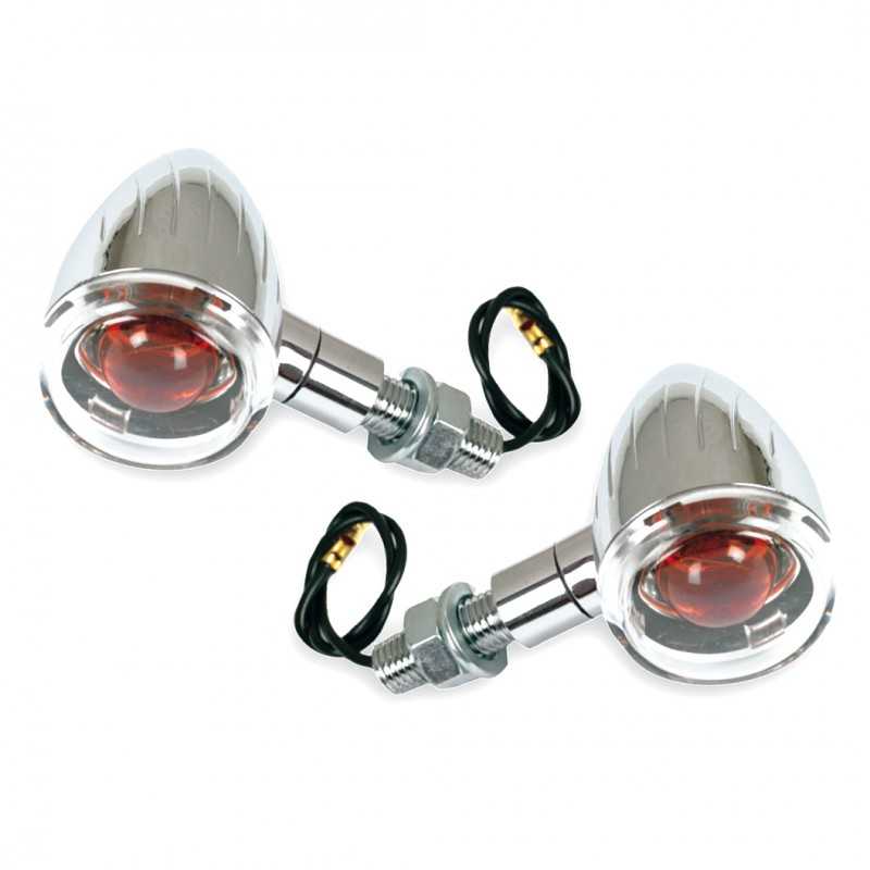 V PARTS Pareja juego intermitentes UNIVERSALES moto P I custom brazo largo Cromado T82L